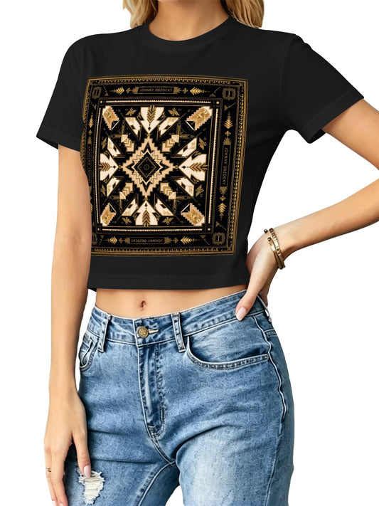 DTF 180gsm Women's Crop Top T-shirt(Dual-sided Printing)