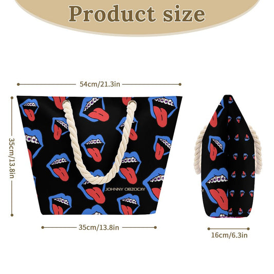 Braces :-p Large Jute Tote Bag(All-Over Printing)