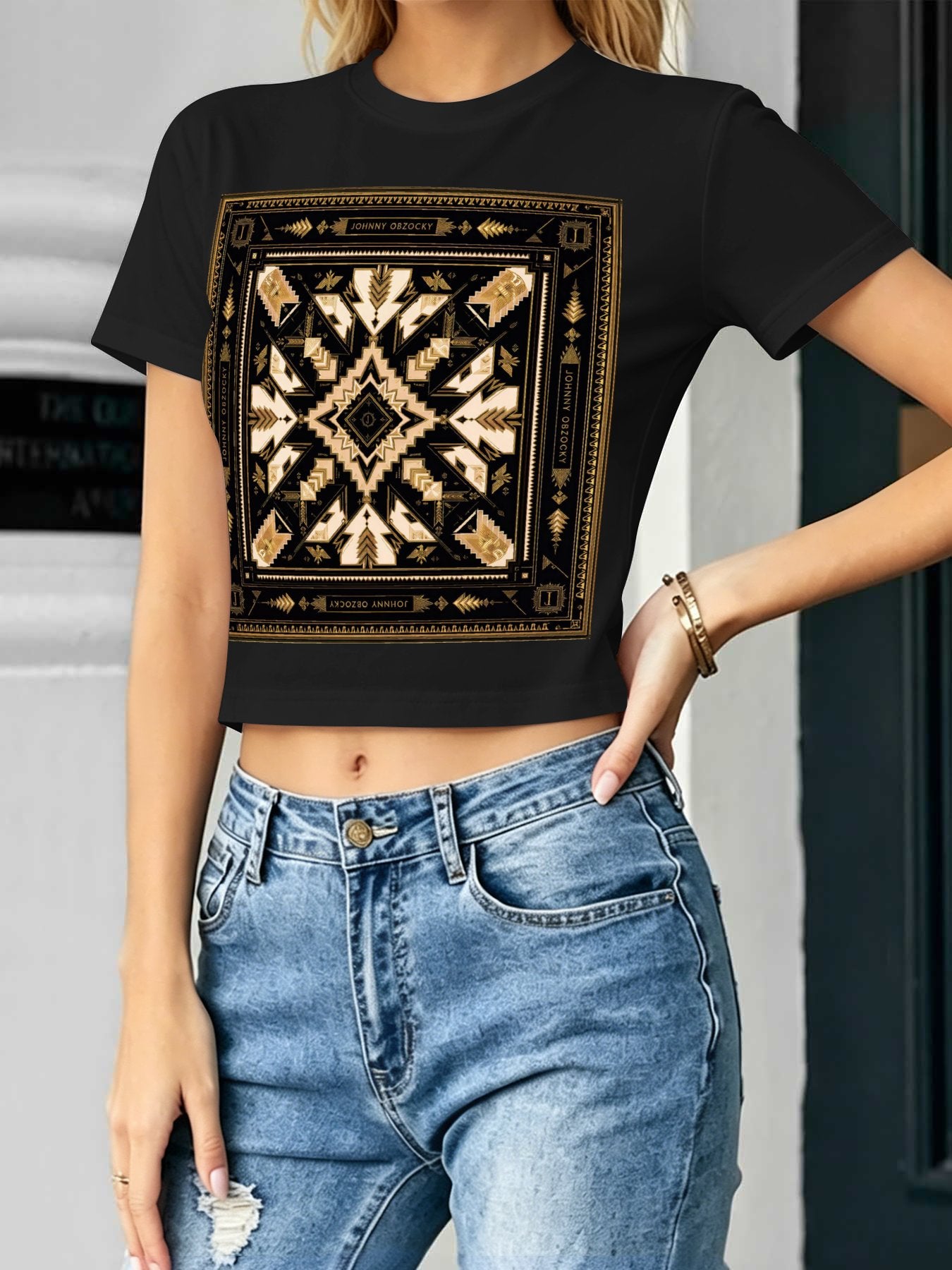 DTF 180gsm Women's Crop Top T-shirt(Dual-sided Printing)