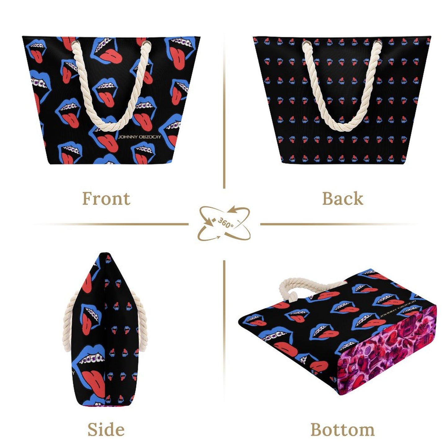 Braces :-p Large Jute Tote Bag(All-Over Printing)
