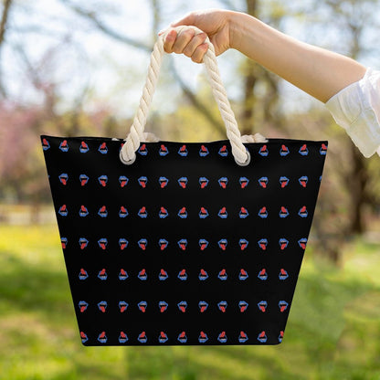 Braces :-p Large Jute Tote Bag(All-Over Printing)