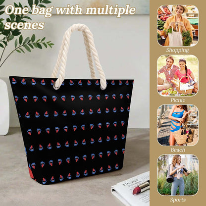 Braces :-p Large Jute Tote Bag(All-Over Printing)