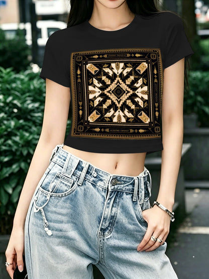 DTF 180gsm Women's Crop Top T-shirt(Dual-sided Printing)