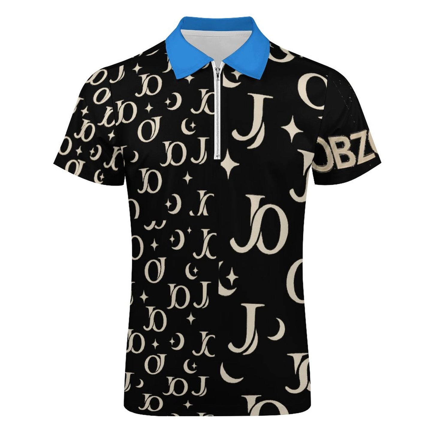 100% Cotton Zip Short Sleeve POLO Shirt for Men