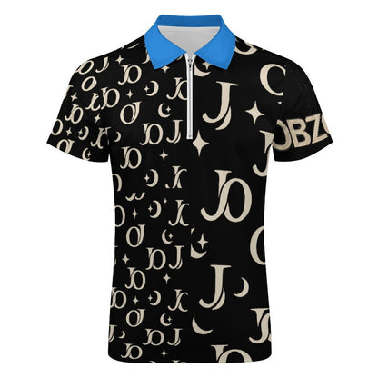 100% Cotton Zip Short Sleeve POLO Shirt for Men