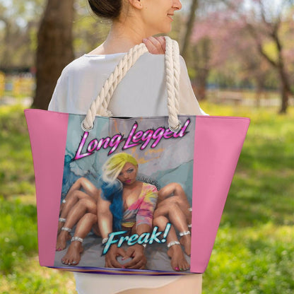 LouLouBangs Mommy Long Legs Large Jute Tote Bag