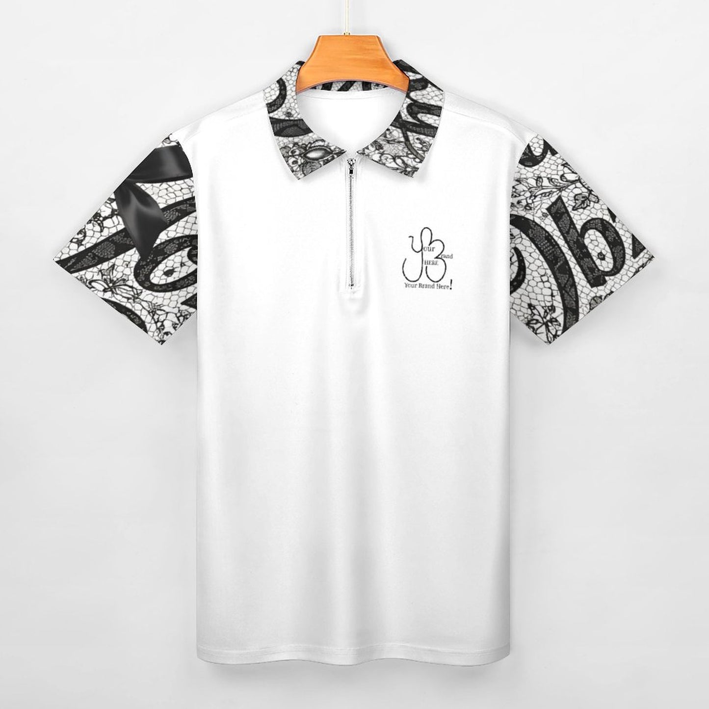 Lace Down "Your Brand/Logo Here" Best Uniform/Workwear Ever! 100% Cotton Zip Short Sleeve POLO Shirt