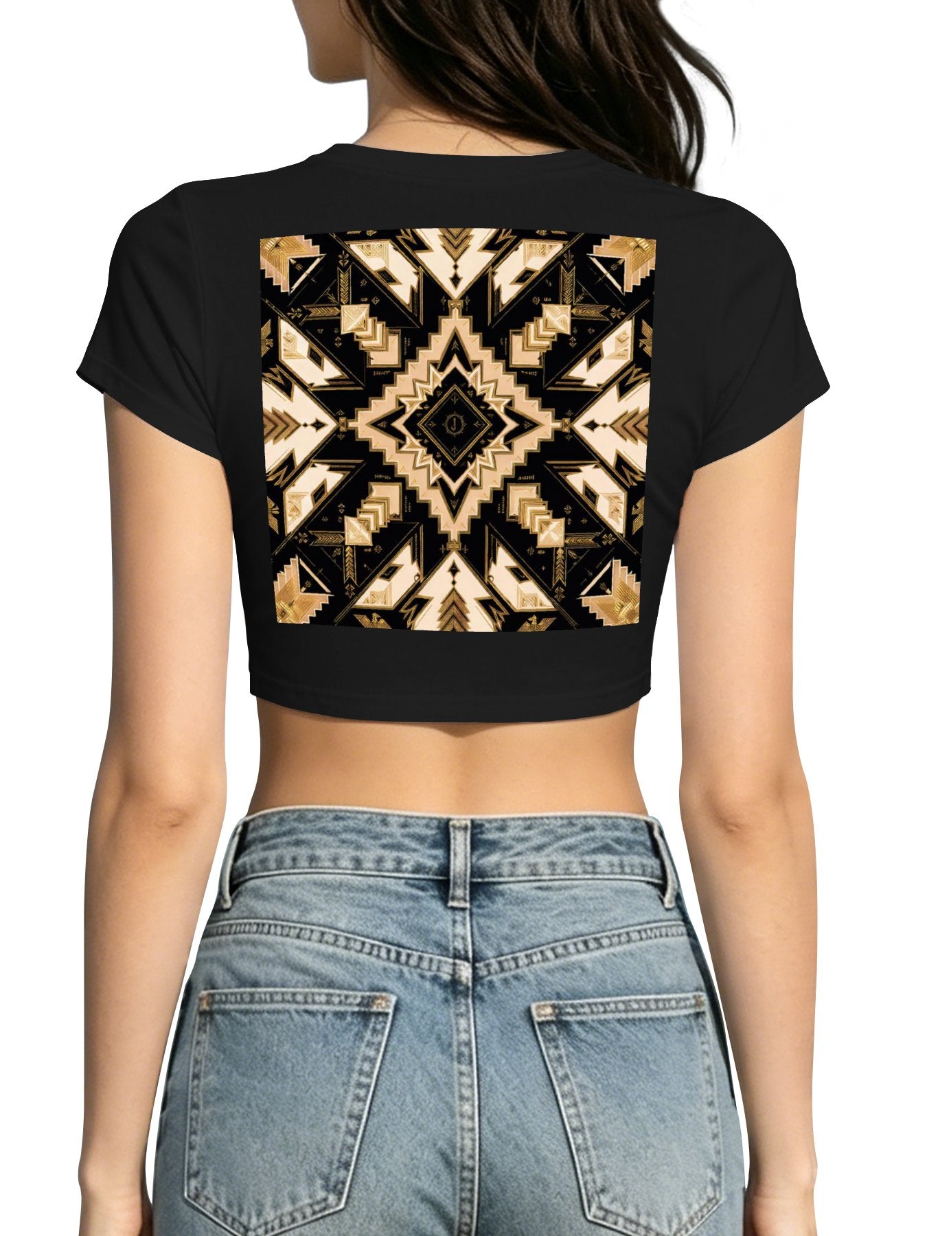 DTF 180gsm Women's Crop Top T-shirt(Dual-sided Printing)