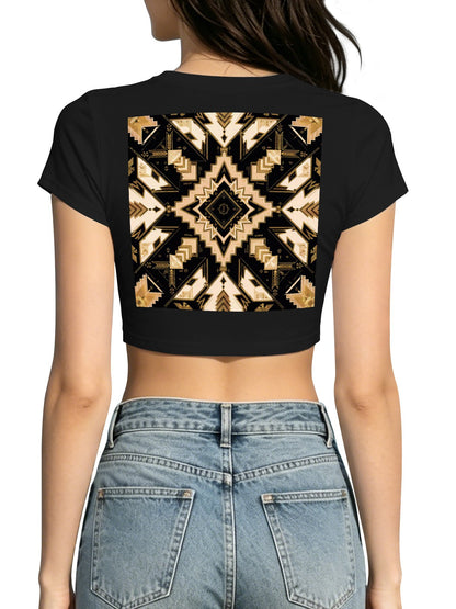 DTF 180gsm Women's Crop Top T-shirt(Dual-sided Printing)