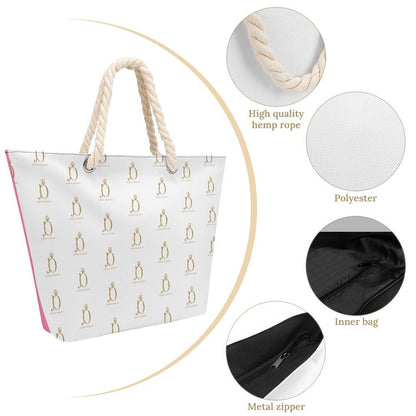 LouLouBangs Mommy Long Legs Large Jute Tote Bag