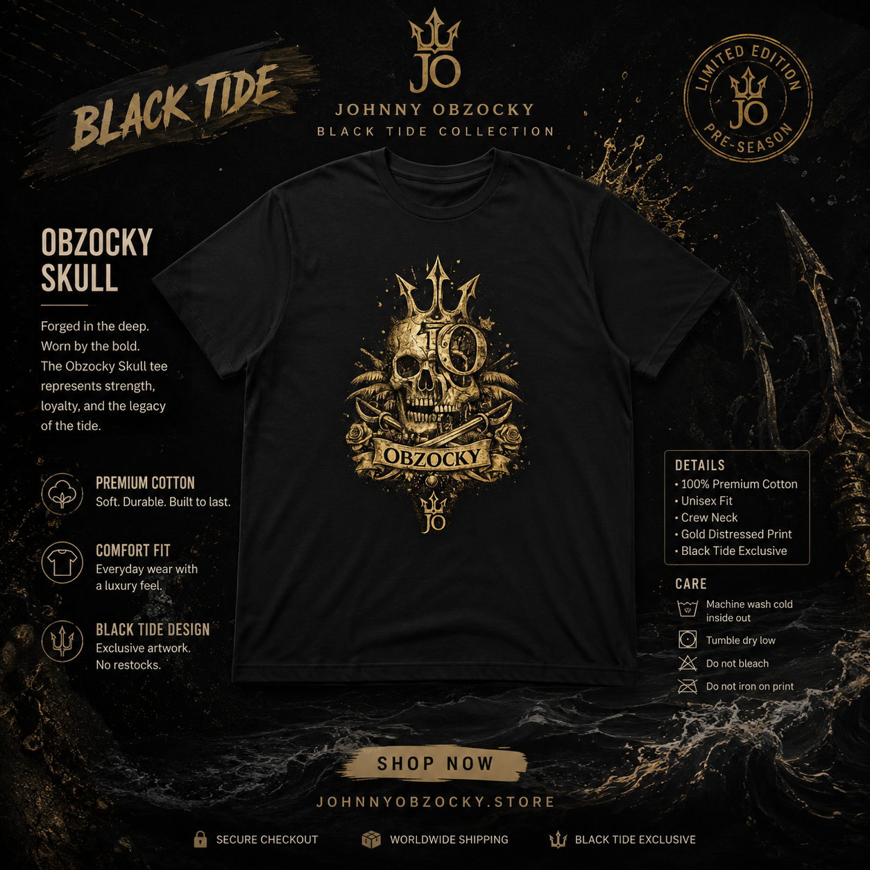 LIMITED EDITION: "OBZOCKY SKULL" T-SHIRT