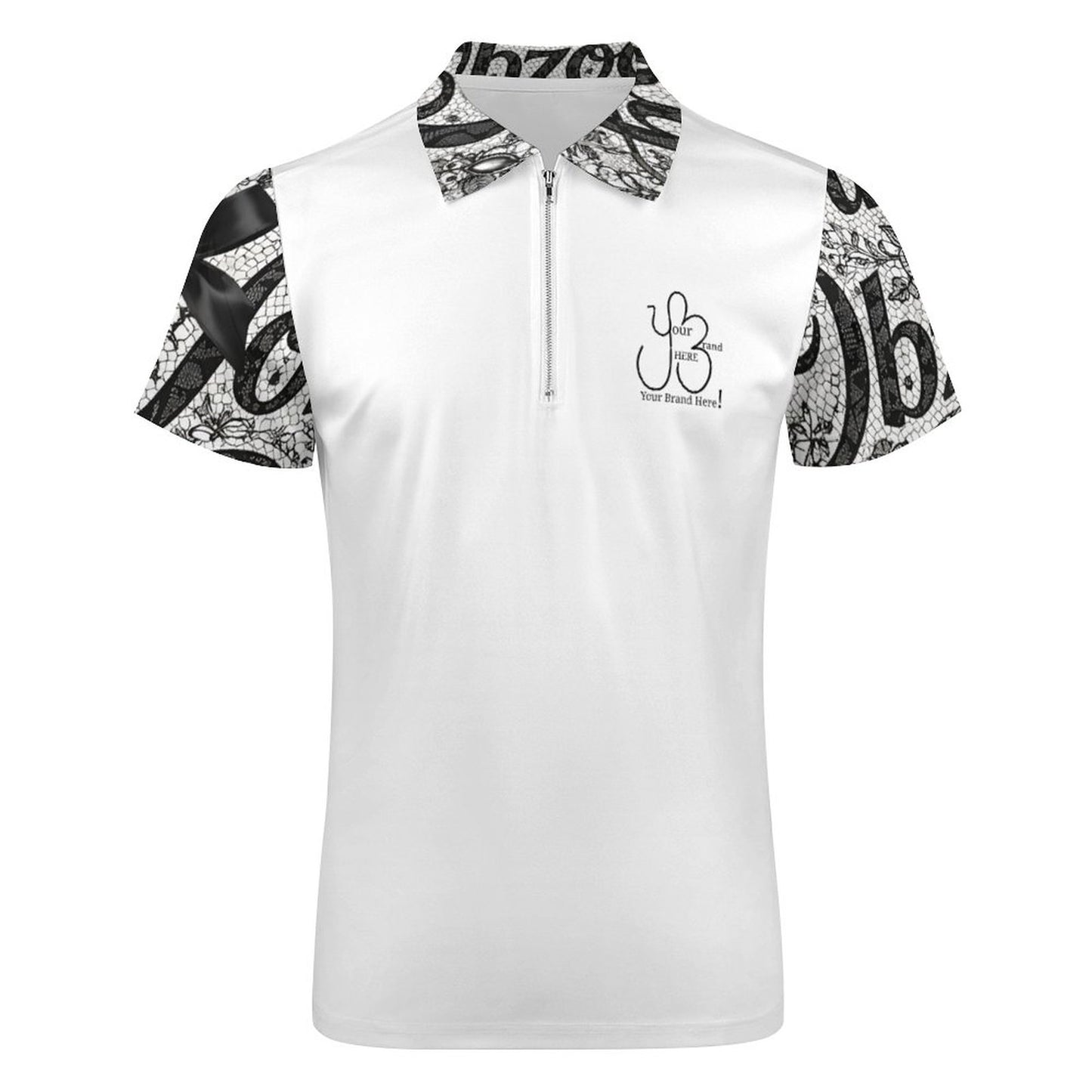 Lace Down "Your Brand/Logo Here" Best Uniform/Workwear Ever! 100% Cotton Zip Short Sleeve POLO Shirt