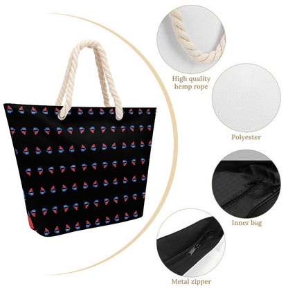 Braces :-p Large Jute Tote Bag(All-Over Printing)