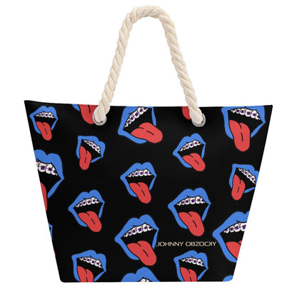 Braces :-p Large Jute Tote Bag(All-Over Printing)
