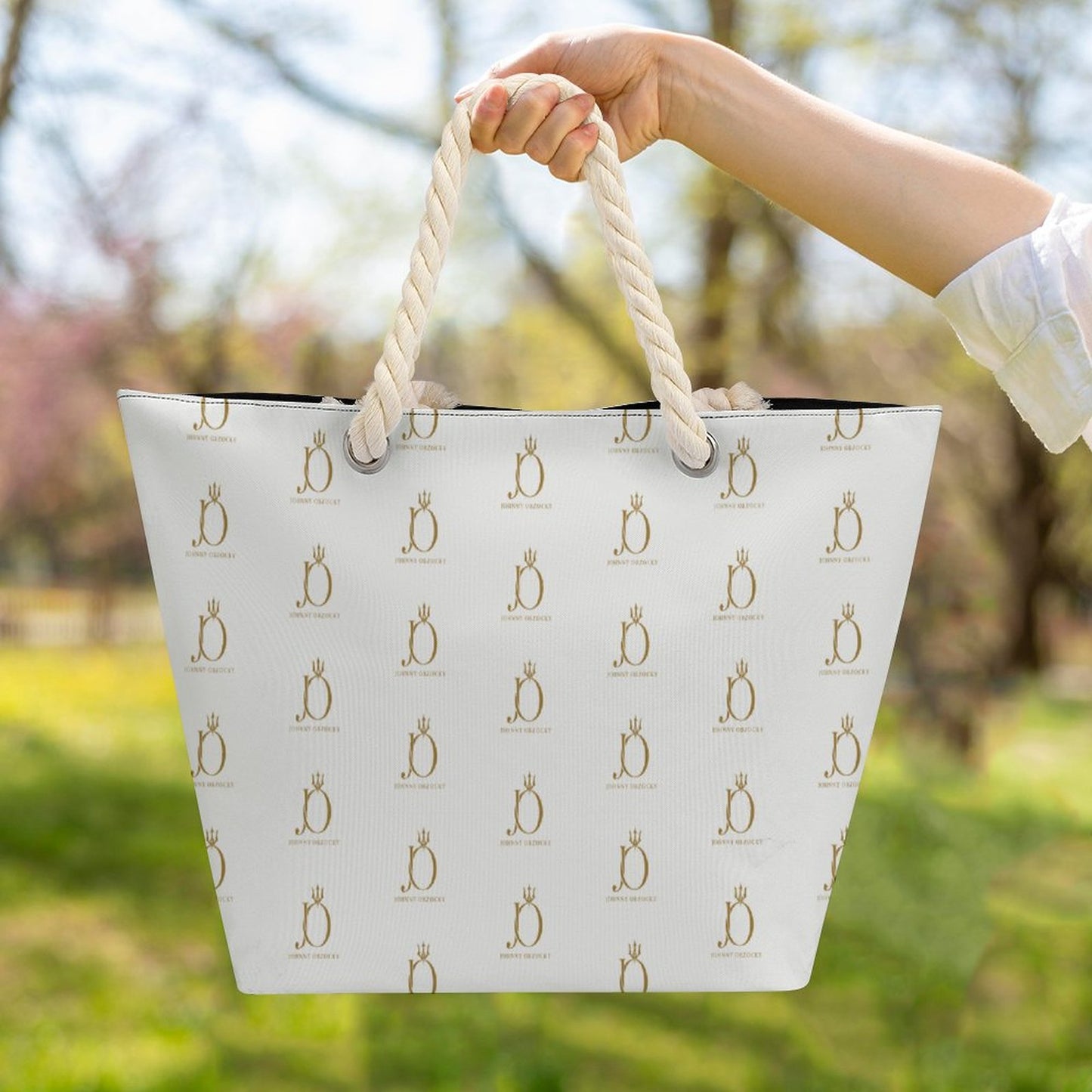 LouLouBangs Mommy Long Legs Large Jute Tote Bag