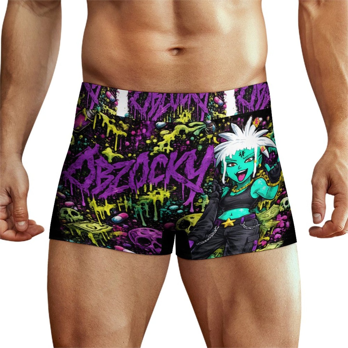 Splatter Ice Silk Men Cooling Boxer Shorts