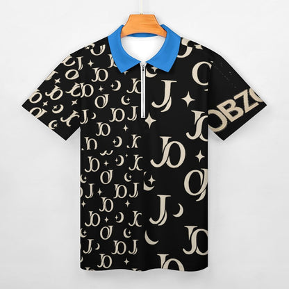100% Cotton Zip Short Sleeve POLO Shirt for Men