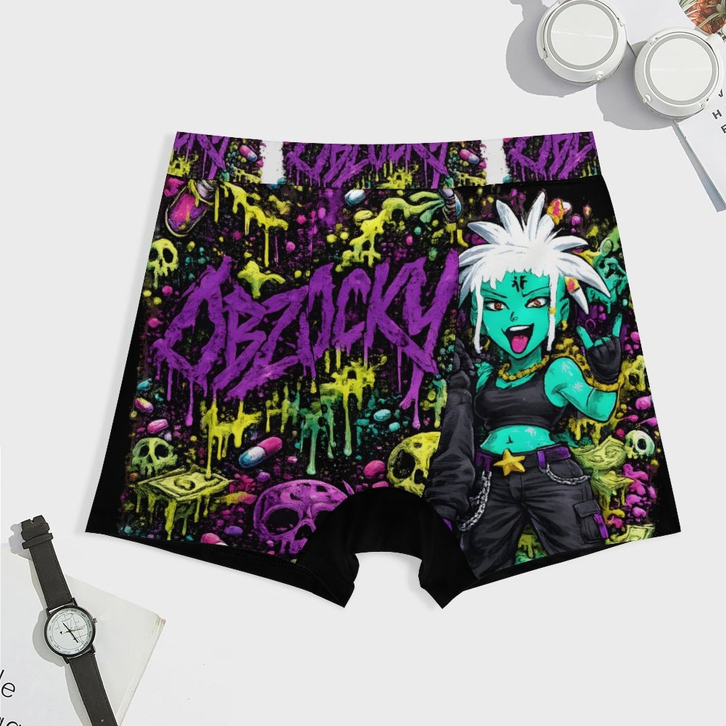 Splatter Ice Silk Men Cooling Boxer Shorts